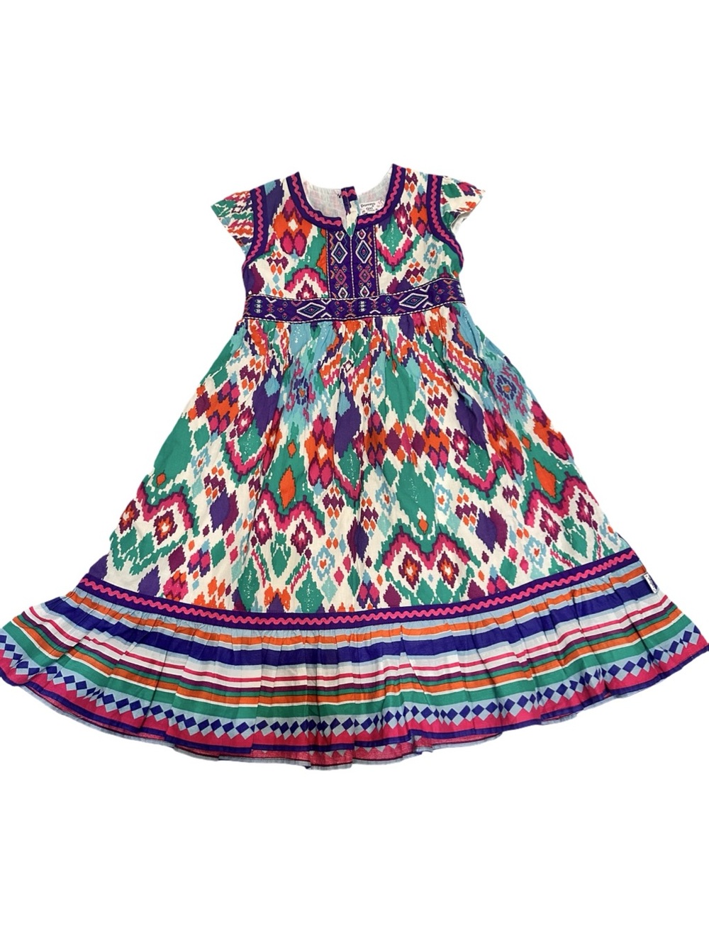 Domino Girl 7-8 FloralGirls Multicolor Ikat Maxi Dress